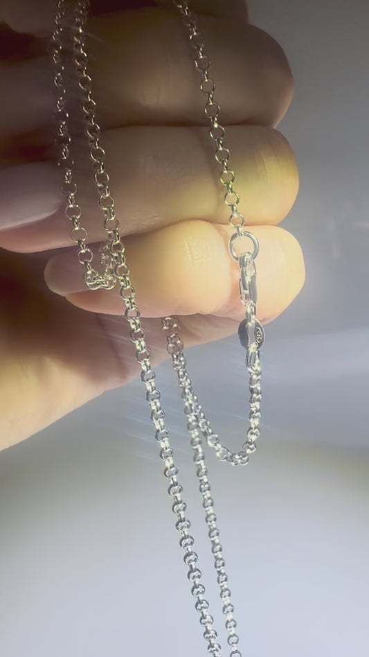 Kette mit keltischem Knoten – 925 Sterling Silber auf Rollo-Erbskette 60 cm