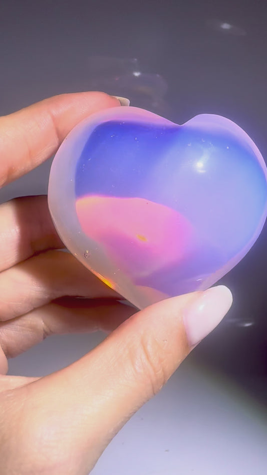 Pink Obsidian Herz kaufen – Unique Crystals, handmade Kristall