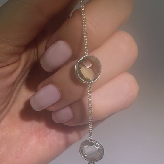 Zartes Armband aus Prasiolith, auch bekannt als grüner Amethyst oder Brassiolith – hochwertig verarbeitet in Silber