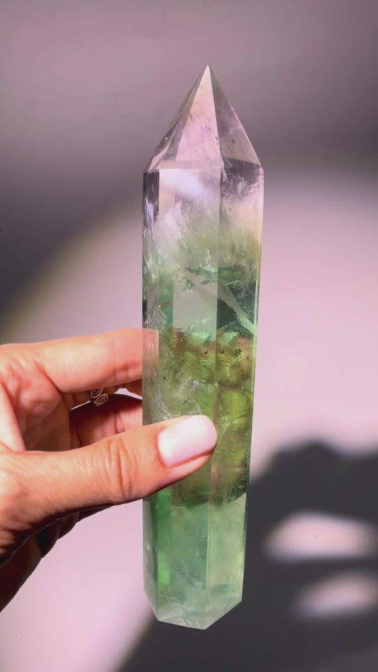 Fluorit Spitze Grün & Violett – 17 cm | 387 g | A-Qualität aus Brasilien