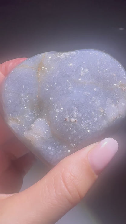 Hellblaues Achat-Herz – 7.3 cm · Handmade aus Brasilien